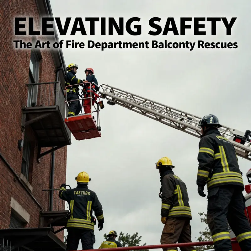 Firefighters utilizing an aerial ladder for balcony rescues in urban settings.