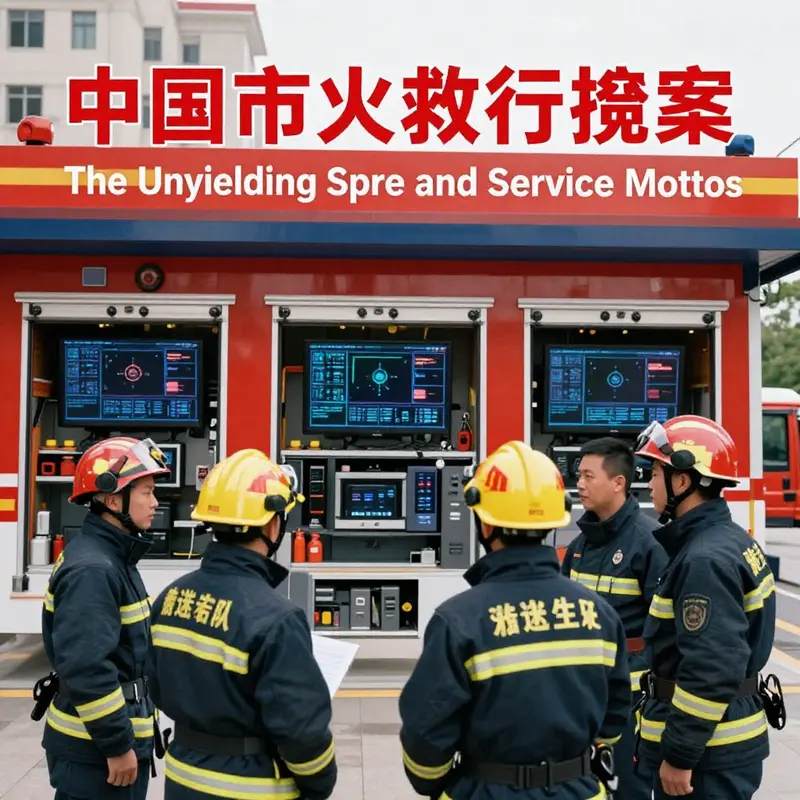 The essence of bravery and integrity captured in the motto of U.S. fire services, represented by a determined firefighter.