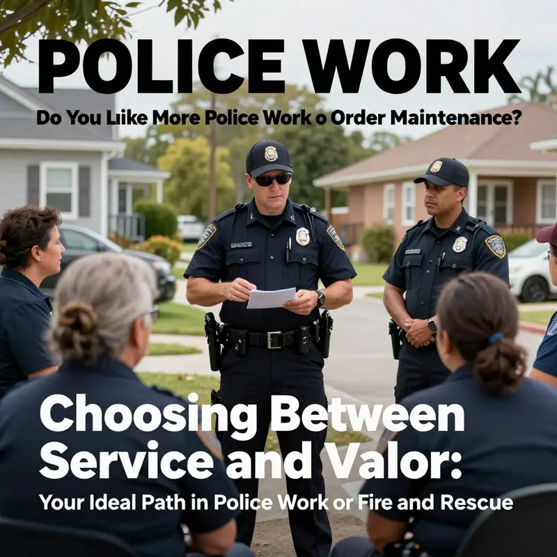 A side-by-side comparison of police work and fire rescue, reflecting the unique aspects of each profession.