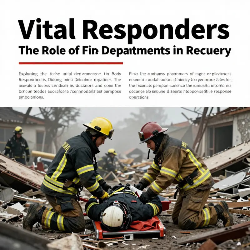 Fire department personnel performing body recovery at a disaster site, showcasing their dedication and professionalism.