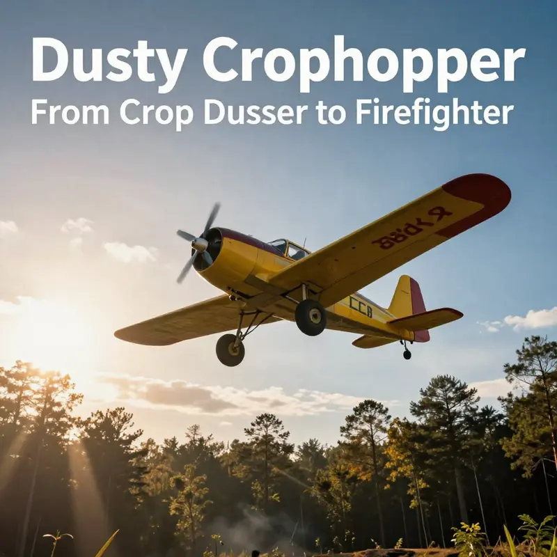 Dusty Crophopper flying over a forest, embodying the spirit of firefighting.
