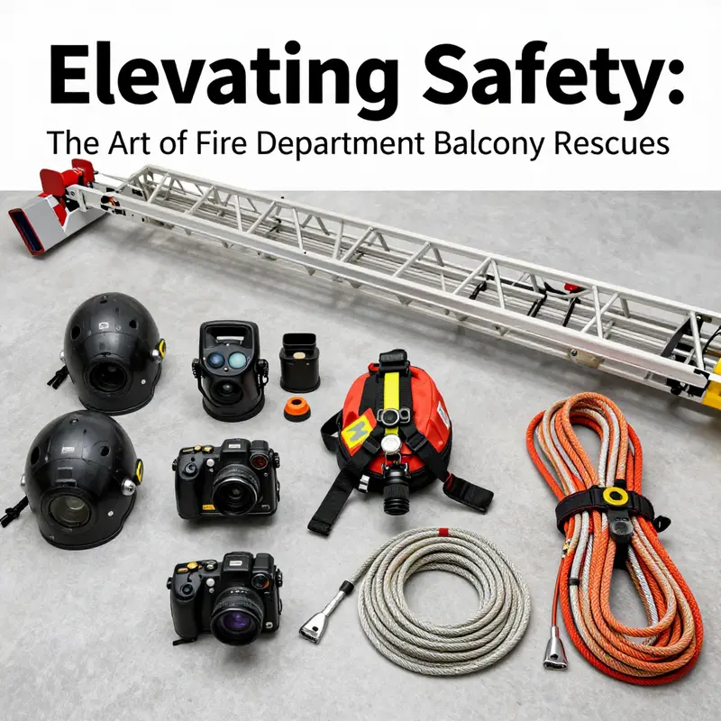 Firefighters utilizing an aerial ladder for balcony rescues in urban settings.