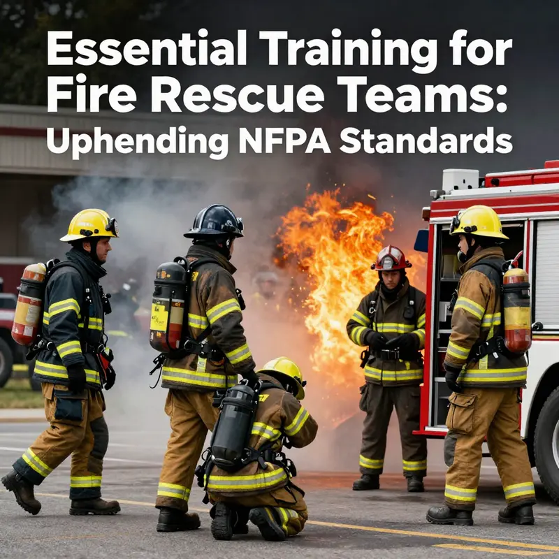 Fire rescue team responding to an emergency, highlighting their skills and teamwork.