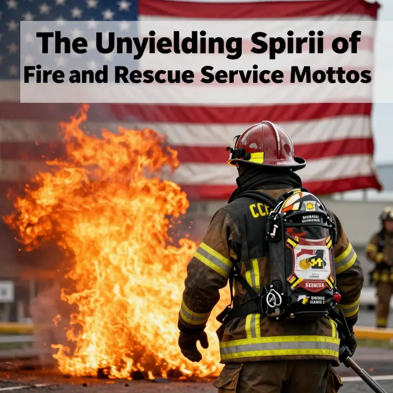 The essence of bravery and integrity captured in the motto of U.S. fire services, represented by a determined firefighter.