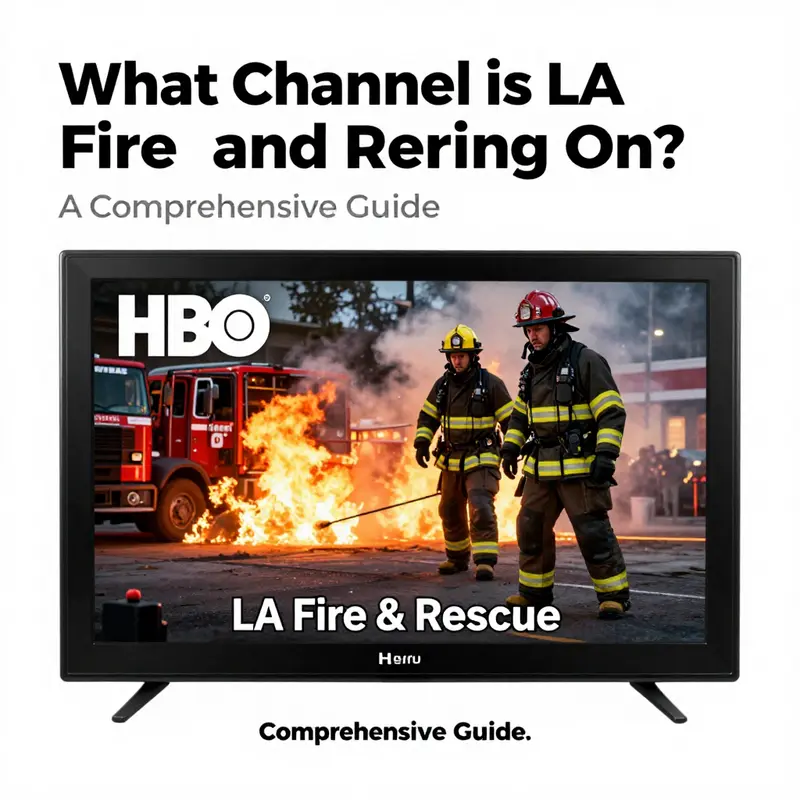 HBO logo with a dramatic scene from *LA Fire & Rescue*, indicating its airing platform.