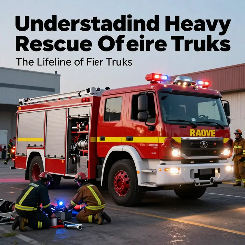 A heavy rescue fire truck at a rescue scene, showcasing its significance in emergency response.