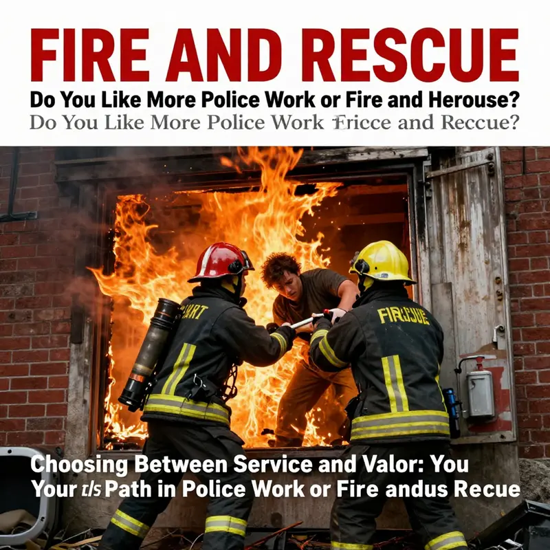 A side-by-side comparison of police work and fire rescue, reflecting the unique aspects of each profession.