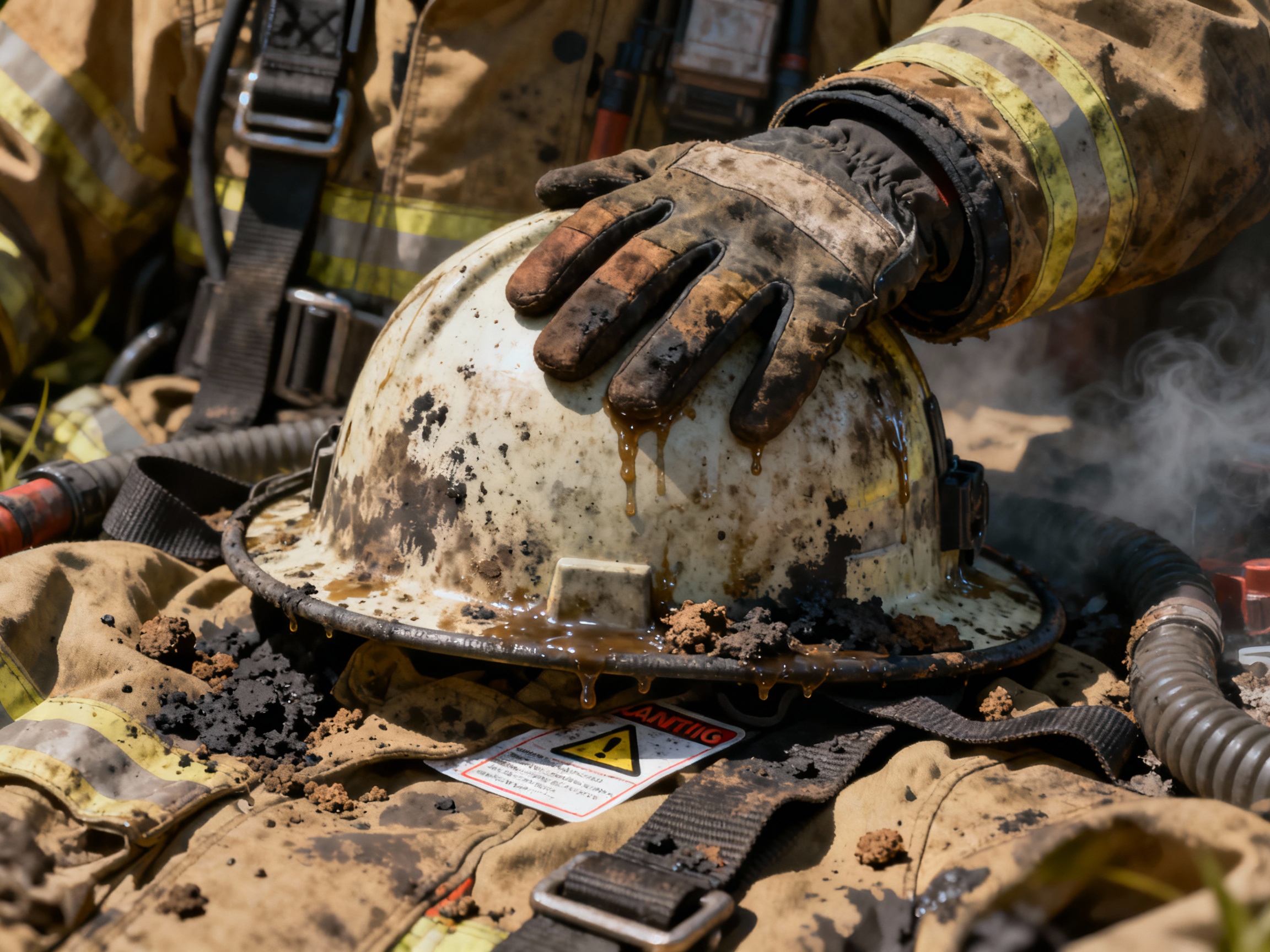 Image of contaminated firefighting gear