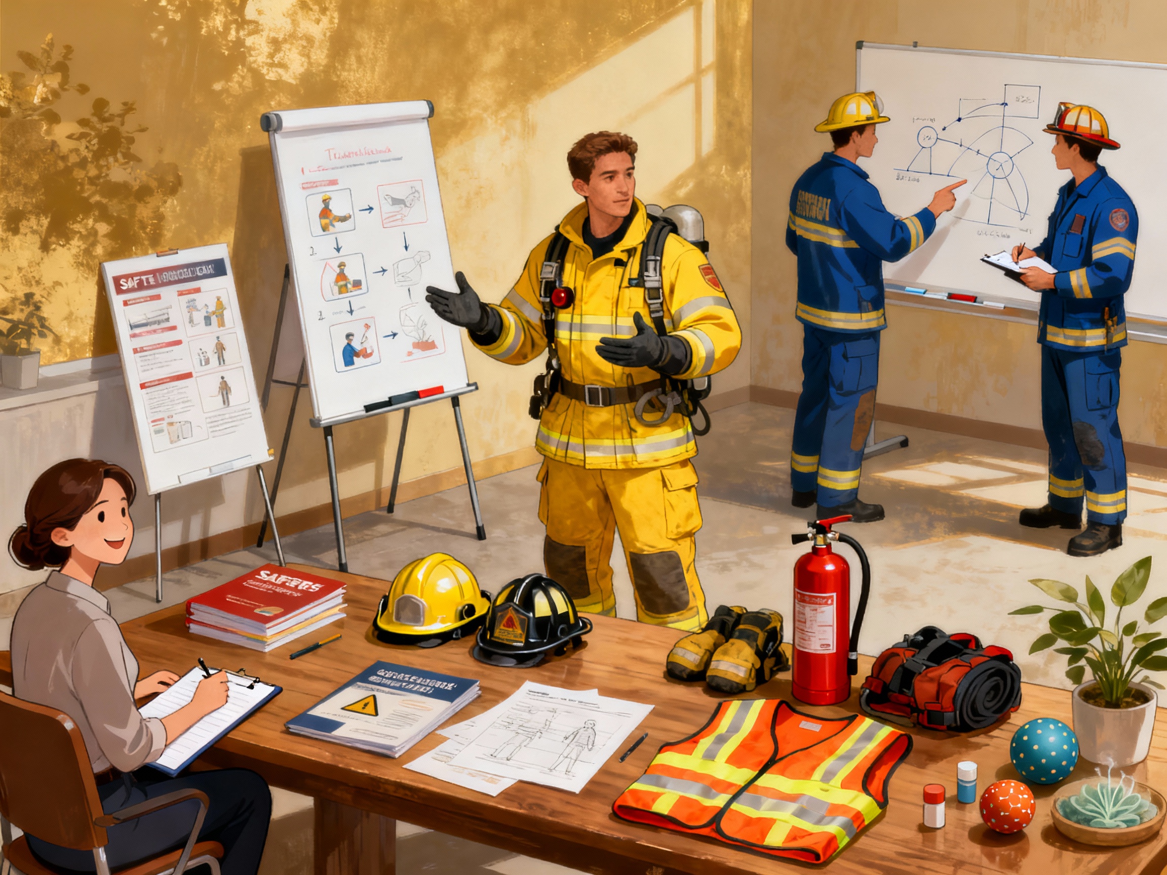 Firefighter Training Illustration