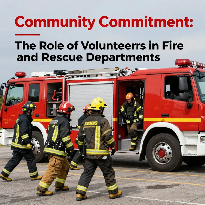 Volunteer firefighters engaging youth in fire safety education at a community event.