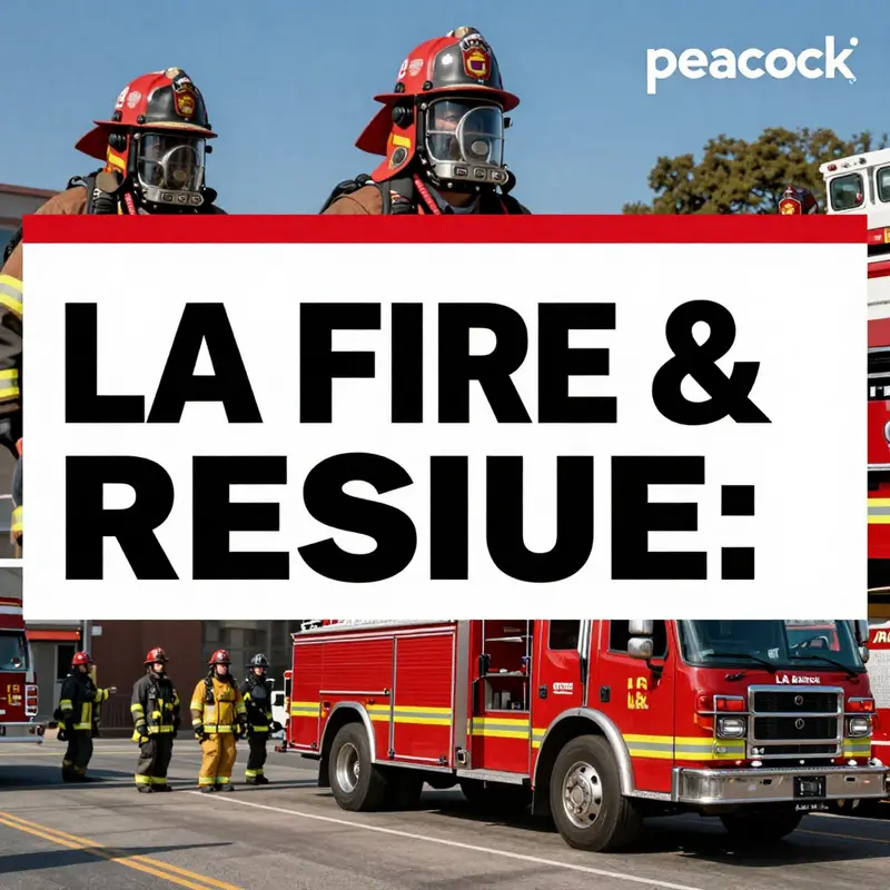 The current unavailability notice for LA Fire & Rescue on Peacock’s homepage.