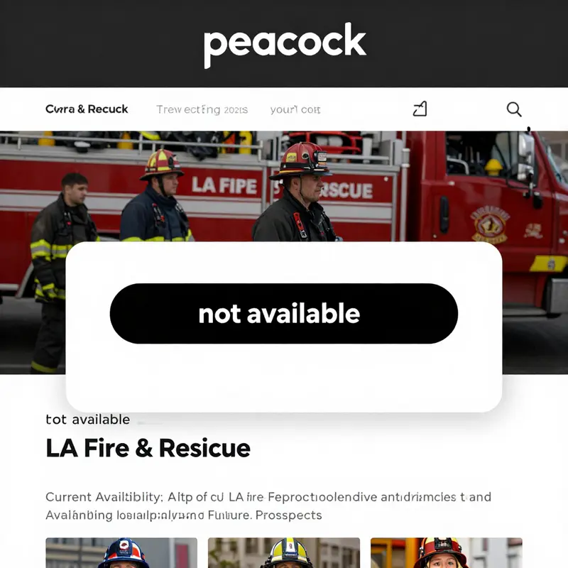 The current unavailability notice for LA Fire & Rescue on Peacock’s homepage.