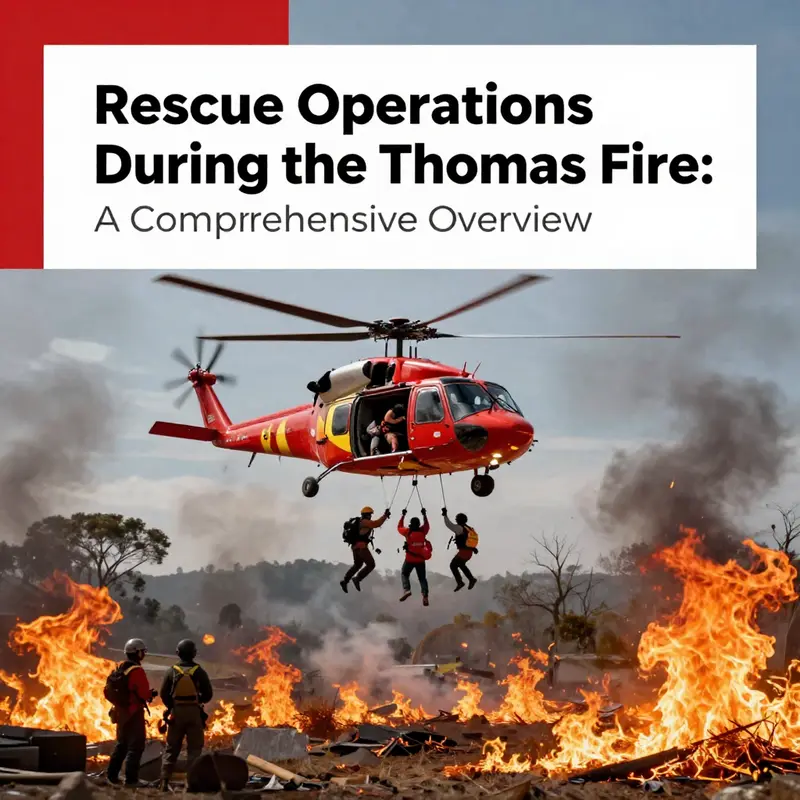 Firefighters work collaboratively to execute rescue operations during the Thomas Fire.