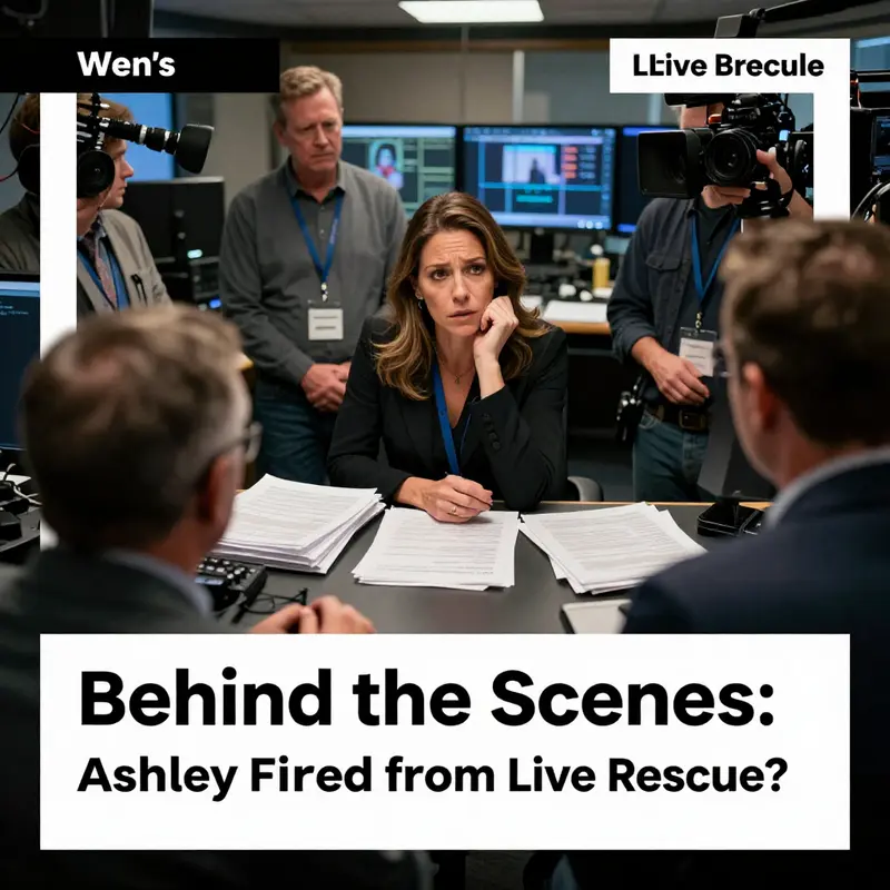 Ashley Banfield in a newsroom, reflecting the tense atmosphere surrounding her firing.