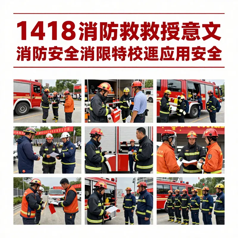 A collage showcasing mobile fire inspections, community discussions, and training sessions on fire safety.