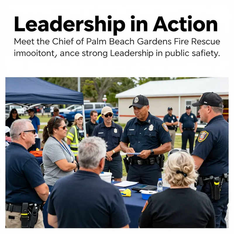 Sean Baker, the newly appointed Chief of Palm Beach Gardens Fire Rescue, demonstrating leadership in fire safety.