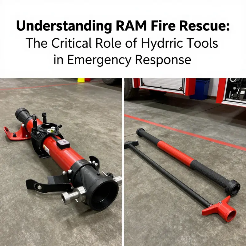 A firefighter demonstrating the effective use of hydraulic rams in vehicle extrication.