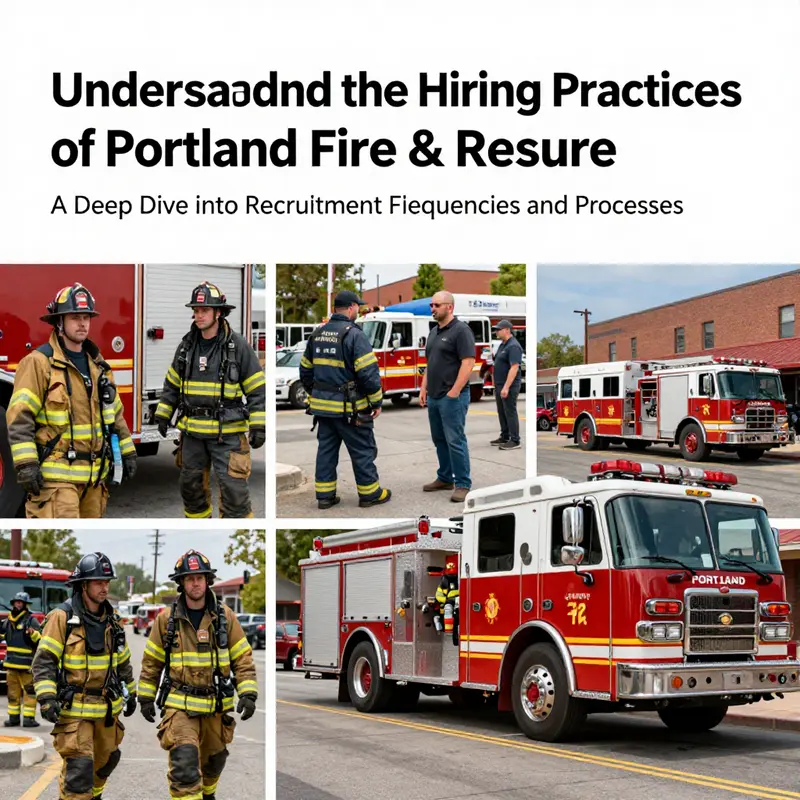 A collage depicting the firefighting efforts and community connection of Portland Fire & Rescue.