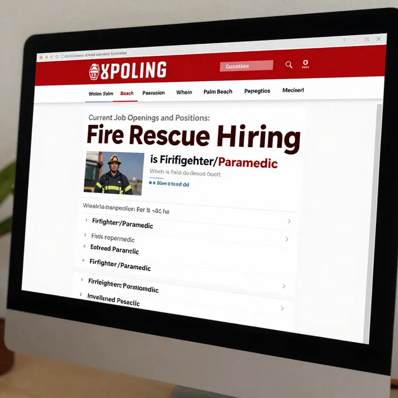 Palm Beach County Fire Rescue’s recruitment office displaying the hiring schedule for potential candidates.