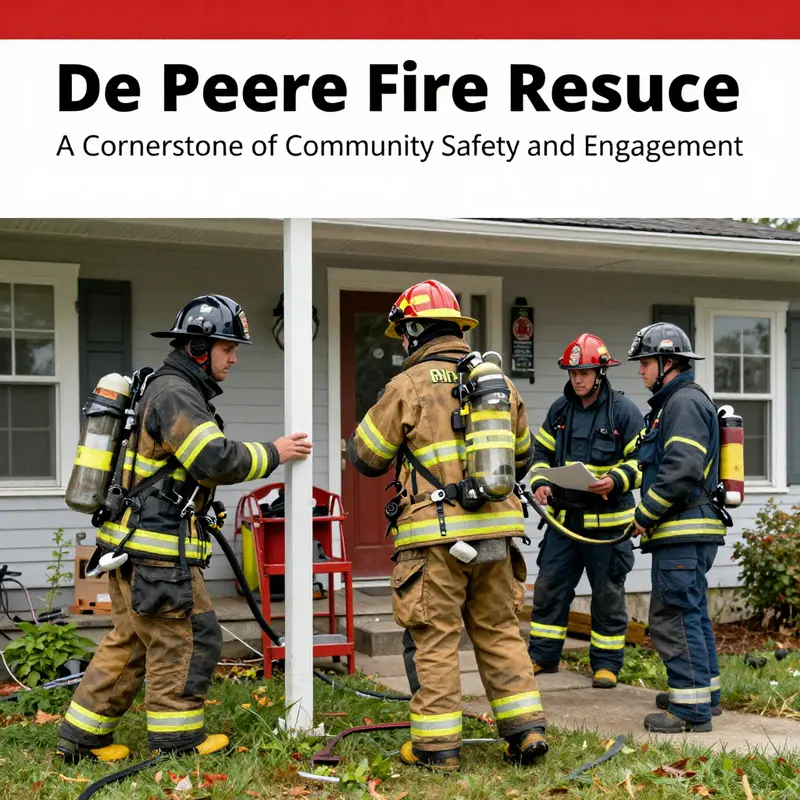 A firefighter from De Pere Fire Rescue showcases the dedication and readiness the department exhibits during emergencies.