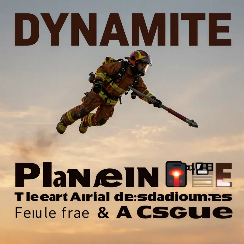 Dynamite flying majestically in the sky, representing hope and leadership in firefighting.