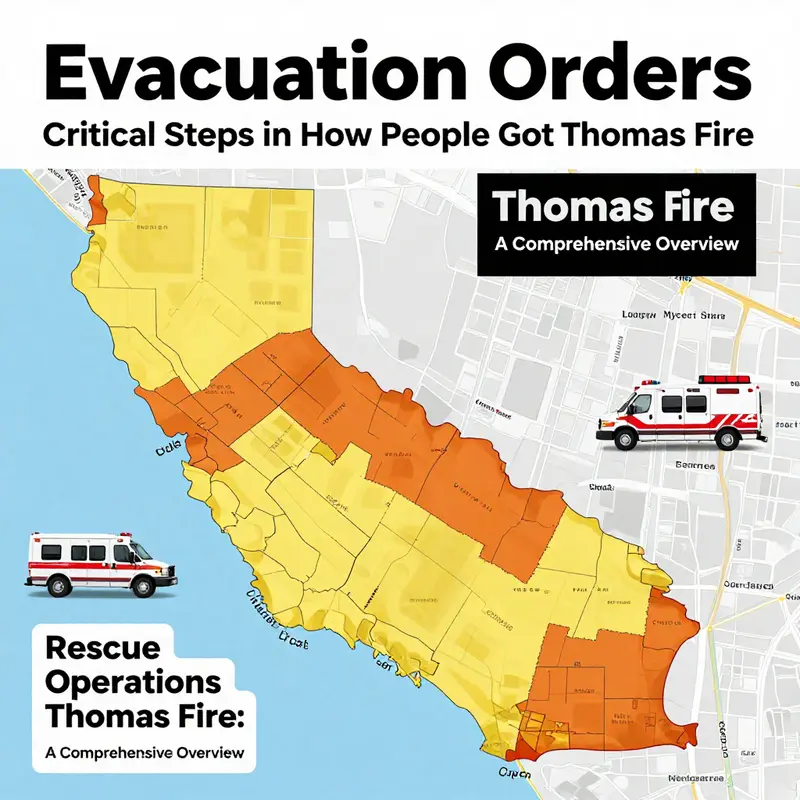 Firefighters work collaboratively to execute rescue operations during the Thomas Fire.