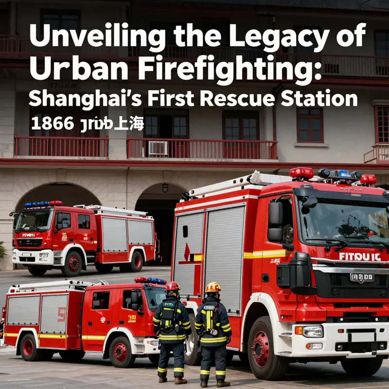 Historic image of the Shanghai First Fire Brigade, marking the beginning of organized firefighting in China.