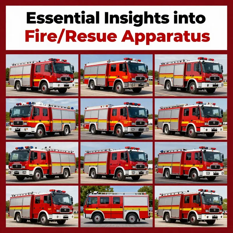 A visually striking collage of fire/rescue apparatus highlighting their usage.