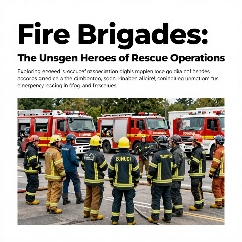 A diverse team of firefighters coordinating a large-scale rescue operation, displaying teamwork and community spirit.