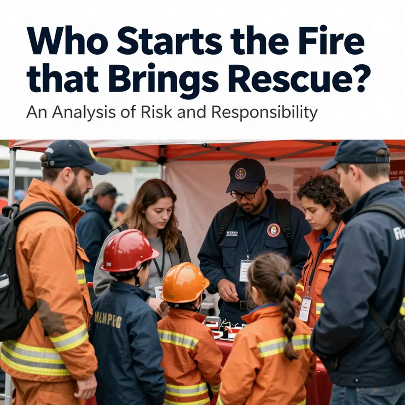 A diverse group of people participating in a fire safety campaign, highlighting community efforts for fire prevention.