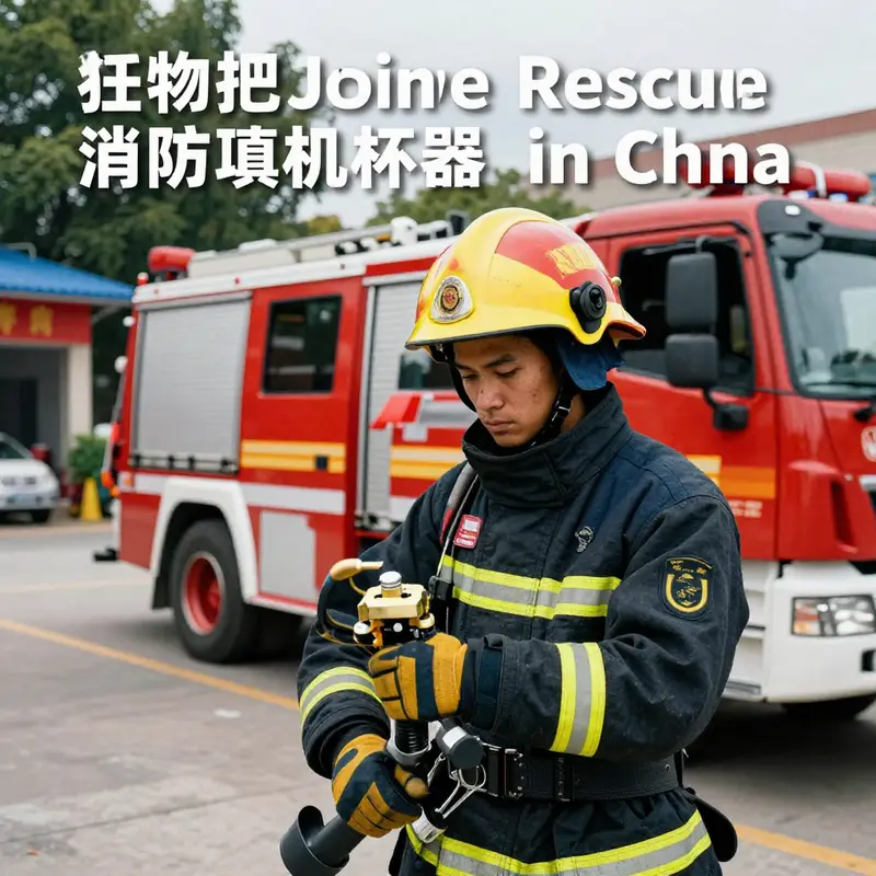A firefighter in full gear standing next to a fire truck, symbolizing readiness to serve in emergencies.