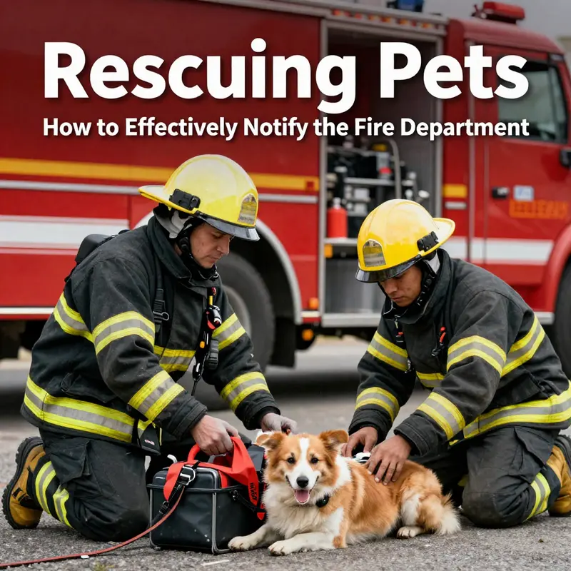 A firefighter getting ready to assist in a pet rescue based on an urgent emergency call.