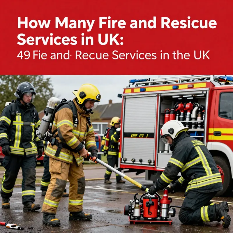 Geographical distribution of the 49 fire and rescue services across the UK.