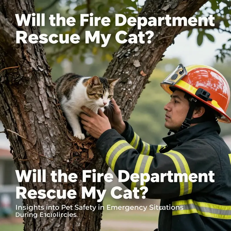 A firefighter safely rescuing a cat, highlighting the compassionate role fire departments can play in animal safety.