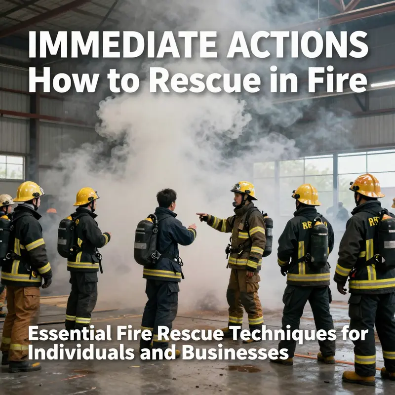 Firefighters providing guidance on immediate actions to take in a fire emergency.