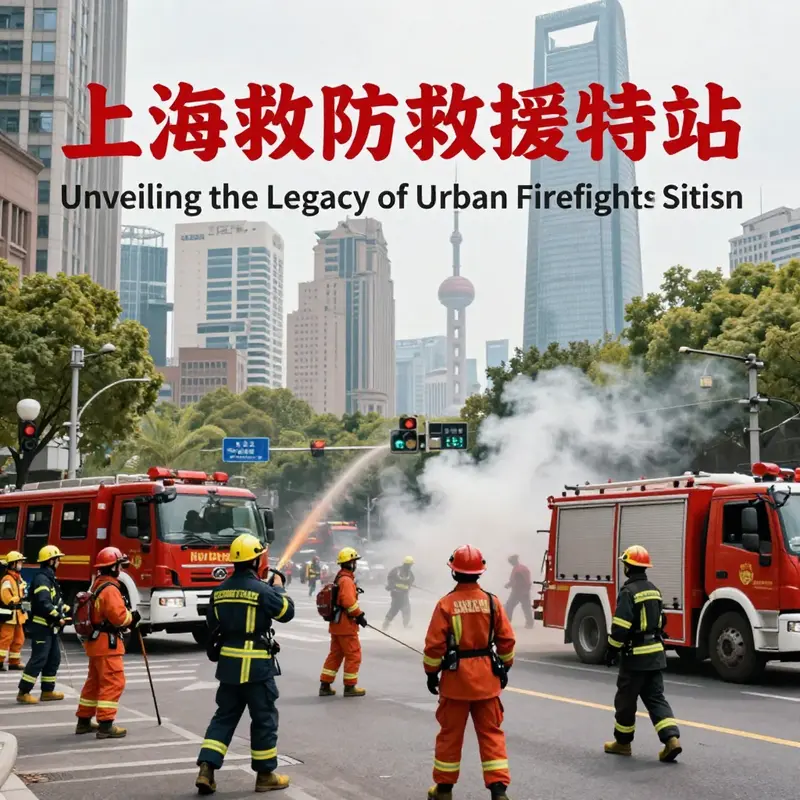 Historic image of the Shanghai First Fire Brigade, marking the beginning of organized firefighting in China.