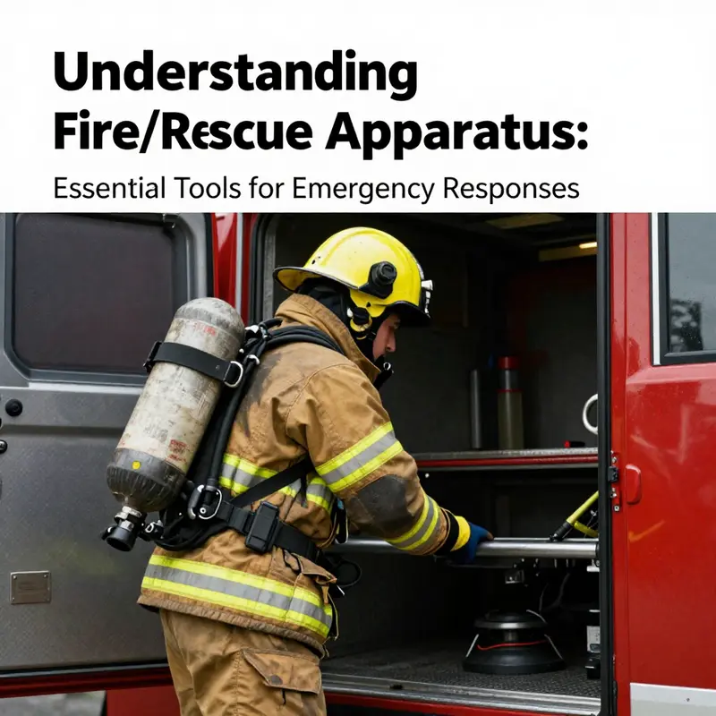 Key components of a fire/rescue apparatus showcased during a live operation.