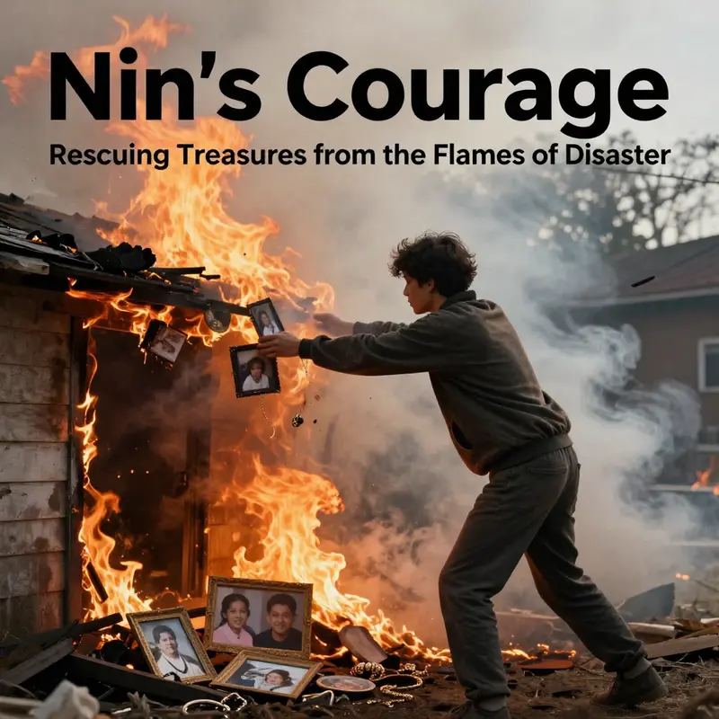 Nin’s determination to save irreplaceable possessions from a blazing fire.