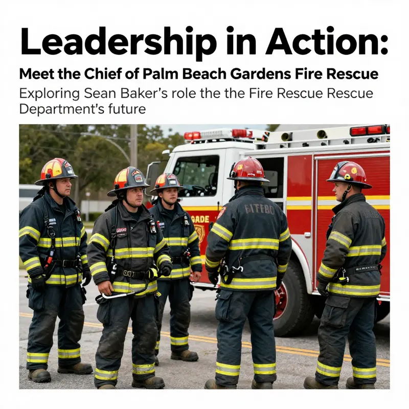 Palm Beach Gardens Fire Rescue team working together during an emergency response, representing teamwork and dedication to public safety.