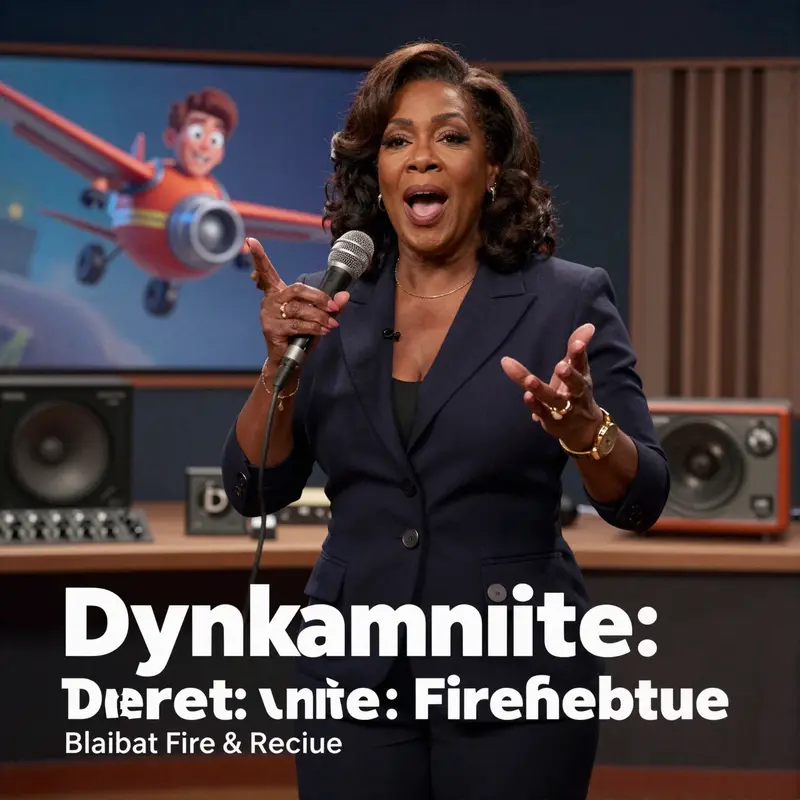 Dynamite leads her crew in a firefighting mission, showcasing her crucial role and leadership.