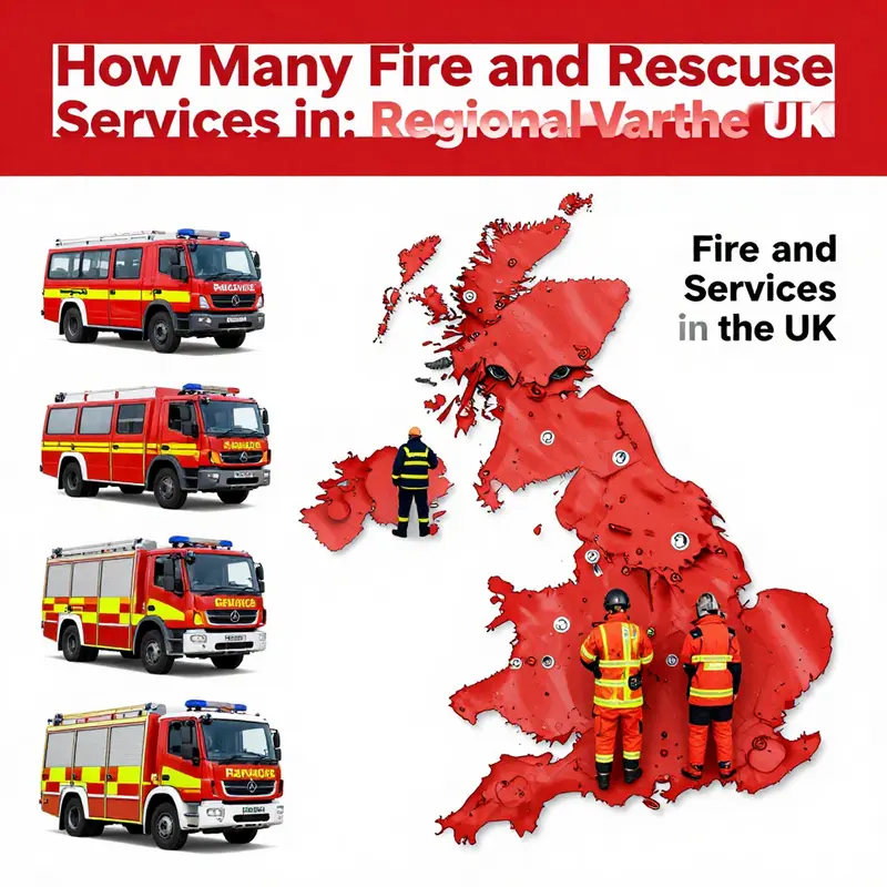 Geographical distribution of the 49 fire and rescue services across the UK.