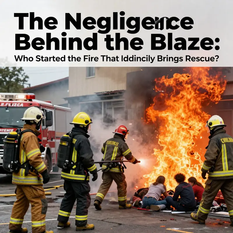 A representation of the negligence that led to the fire, capturing the critical environment of a construction site.