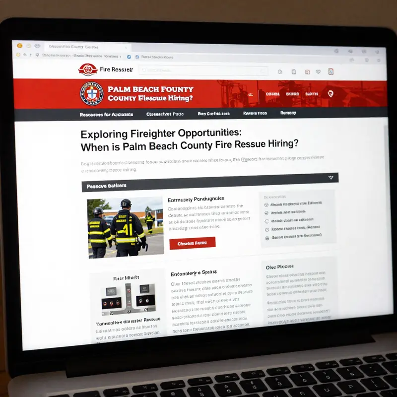 Palm Beach County Fire Rescue’s recruitment office displaying the hiring schedule for potential candidates.