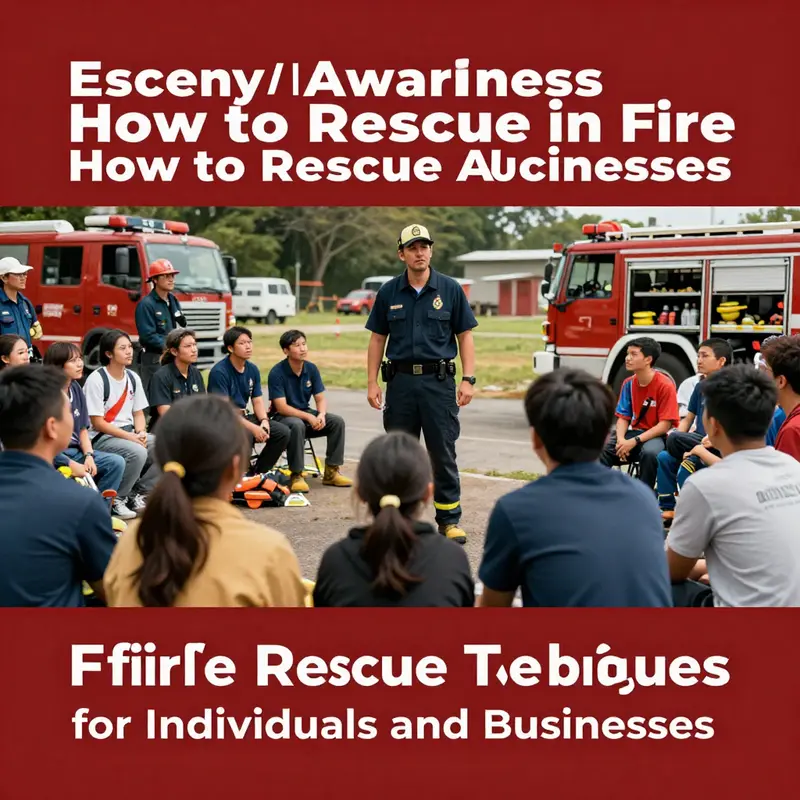 Firefighters providing guidance on immediate actions to take in a fire emergency.