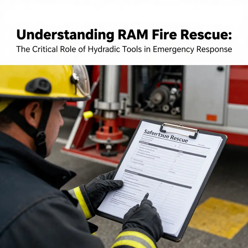 A firefighter demonstrating the effective use of hydraulic rams in vehicle extrication.