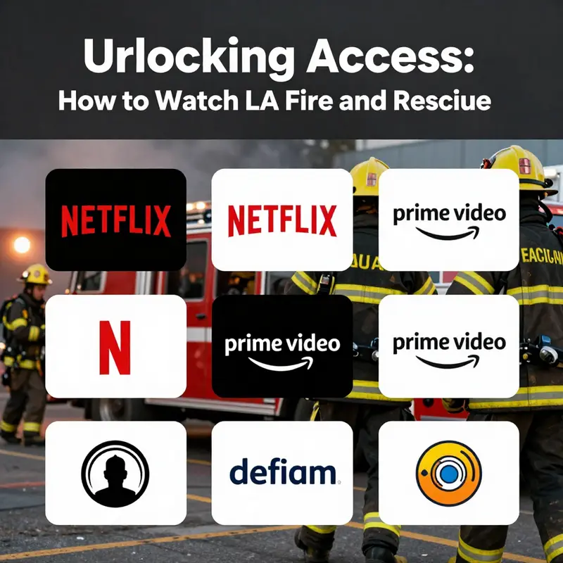 A visual representation of the different streaming platforms where LA Fire and Rescue is available.