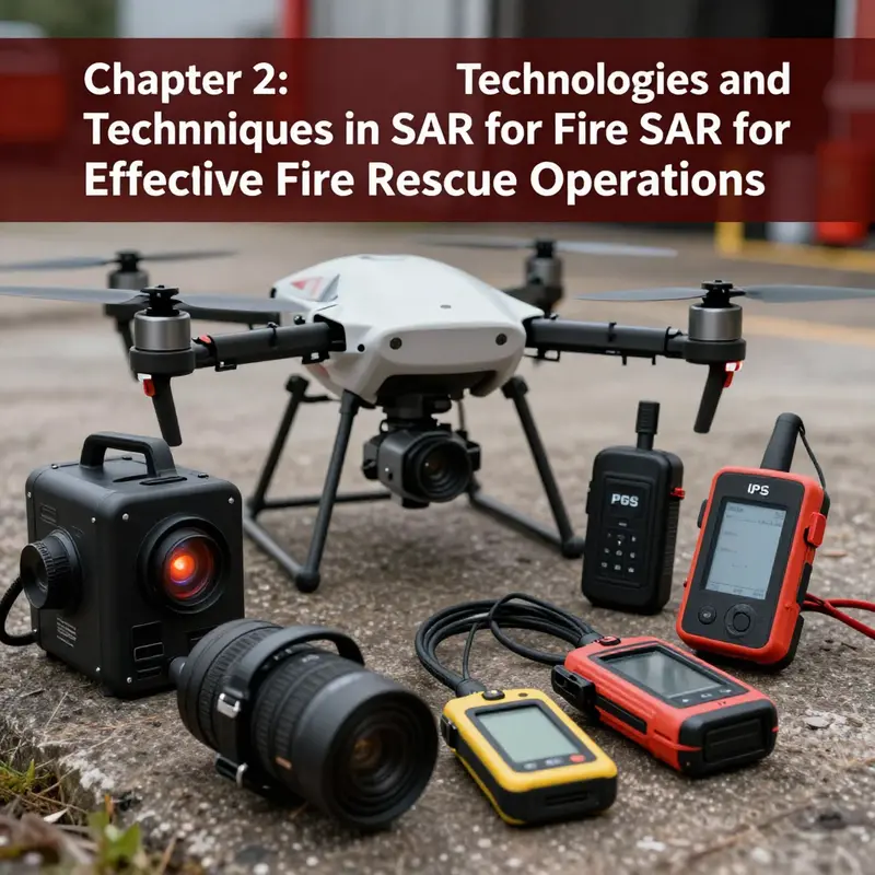 Firefighters collaborating in a SAR operation during a wildfire.