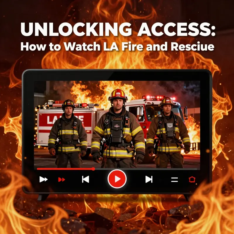 A visual representation of the different streaming platforms where LA Fire and Rescue is available.