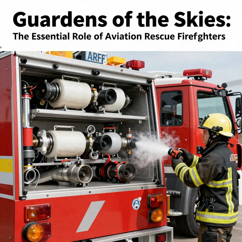 Aviation Rescue Firefighters combat an aircraft fire, showcasing their critical role in aviation emergencies.