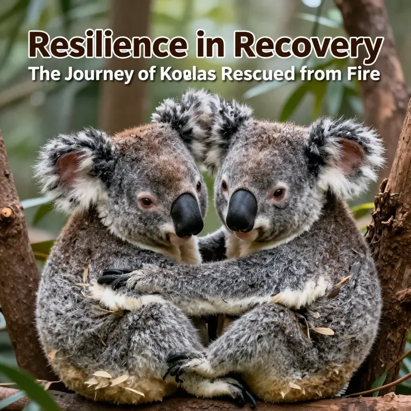 A wildlife caregiver providing critical treatment to a rescued koala post-fire.